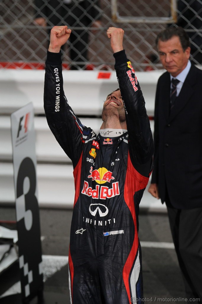 GP MONACO, 27.05.2012- Gara, Mark Webber (AUS) Red Bull Racing RB8 vincitore