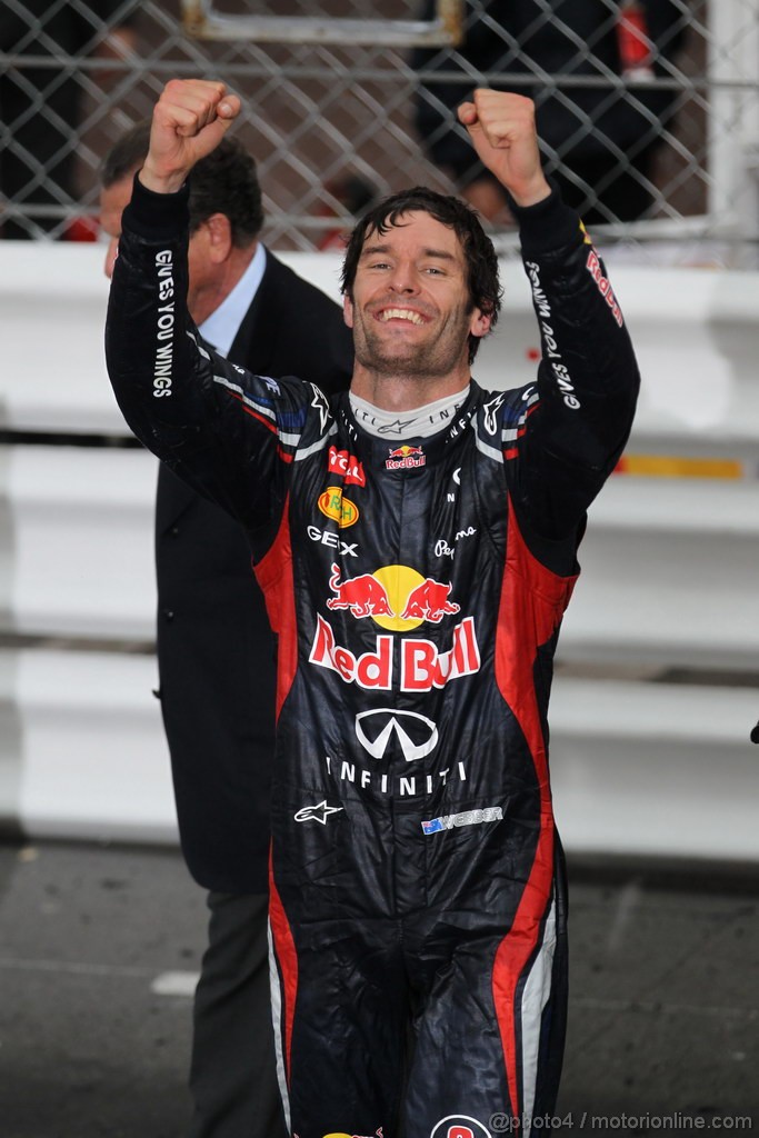 GP MONACO, 27.05.2012- Gara, Mark Webber (AUS) Red Bull Racing RB8 vincitore