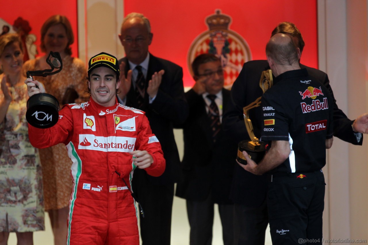 GP MONACO, 27.05.2012- Gara, terzo Fernando Alonso (ESP) Ferrari F2012