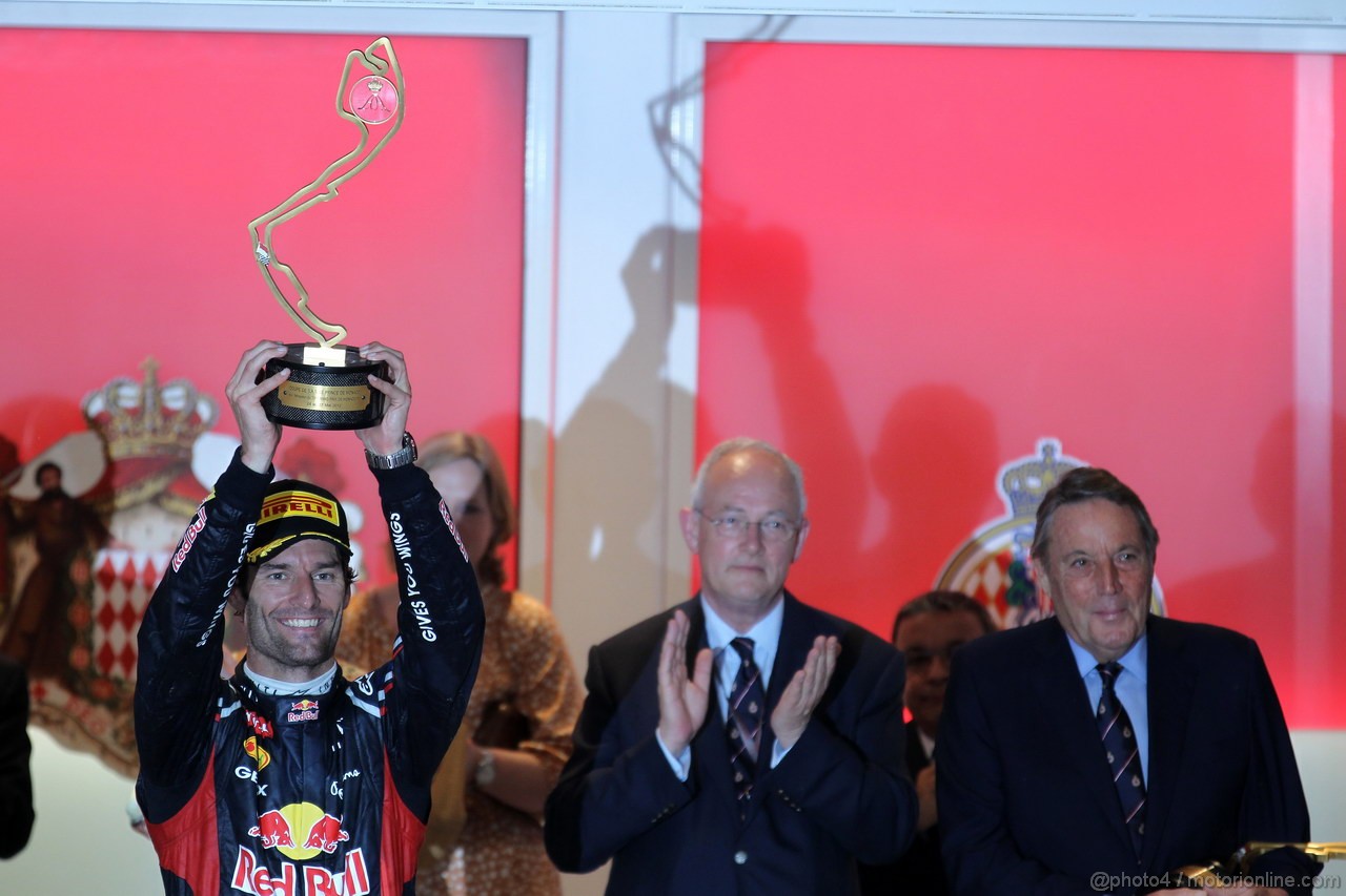 GP MONACO, 27.05.2012- Gara, Mark Webber (AUS) Red Bull Racing RB8 vincitore 