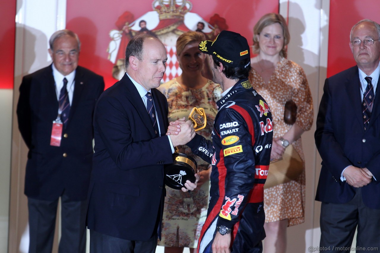 GP MONACO, 27.05.2012- Gara, Mark Webber (AUS) Red Bull Racing RB8 vincitore e S.A.S. Prince Albert II