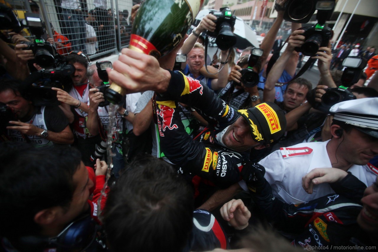 GP MONACO, 27.05.2012- Gara, Mark Webber (AUS) Red Bull Racing RB8 vincitore