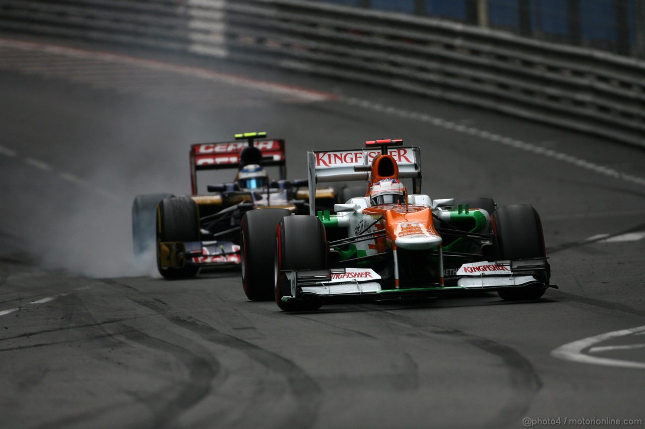 GP MONACO, 27.05.2012- Gara, Paul di Resta (GBR) Sahara Force India F1 Team VJM05 e Jean-Eric Vergne (FRA) Scuderia Toro Rosso STR7 