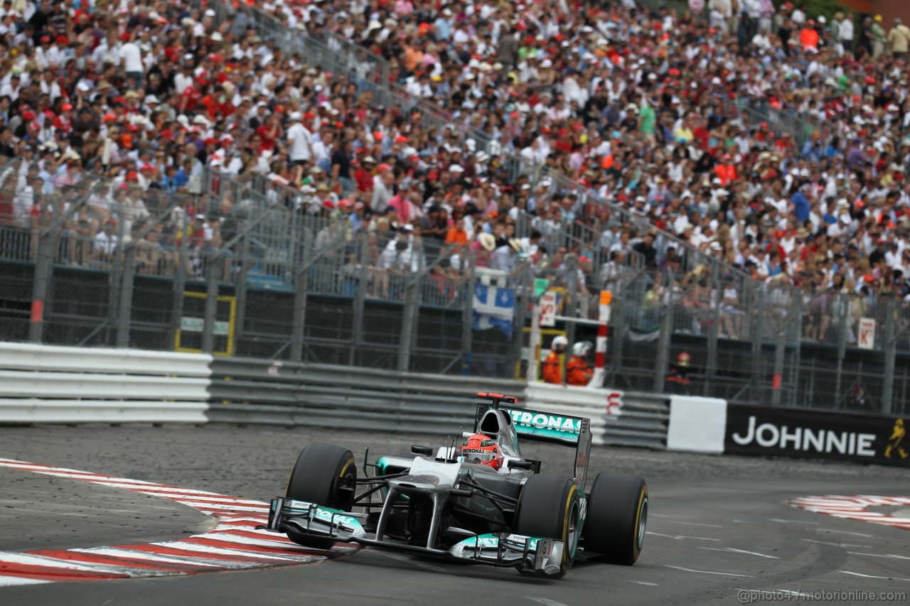GP MONACO, 27.05.2012- Gara, Michael Schumacher (GER) Mercedes AMG F1 W03 