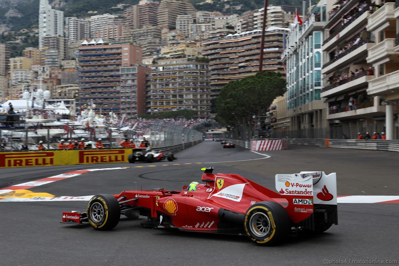 GP MONACO, 27.05.2012- Gara, Felipe Massa (BRA) Ferrari F2012 