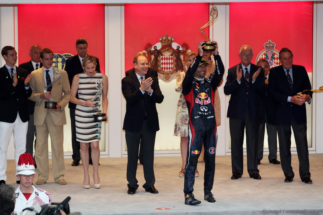 GP MONACO, 27.05.2012- Gara, Mark Webber (AUS) Red Bull Racing RB8 vincitore