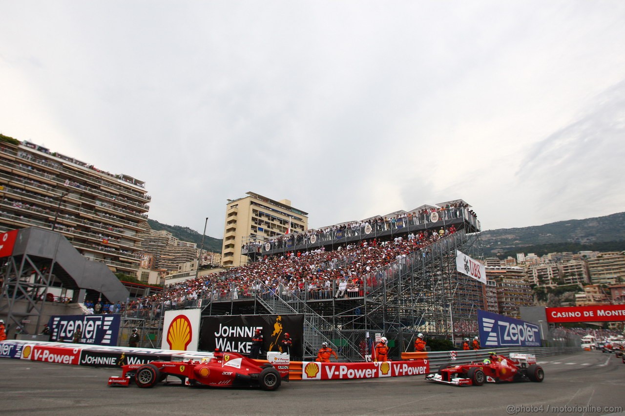 GP MONACO, 27.05.2012- Gara, Fernando Alonso (ESP) Ferrari F2012 e Felipe Massa (BRA) Ferrari F2012