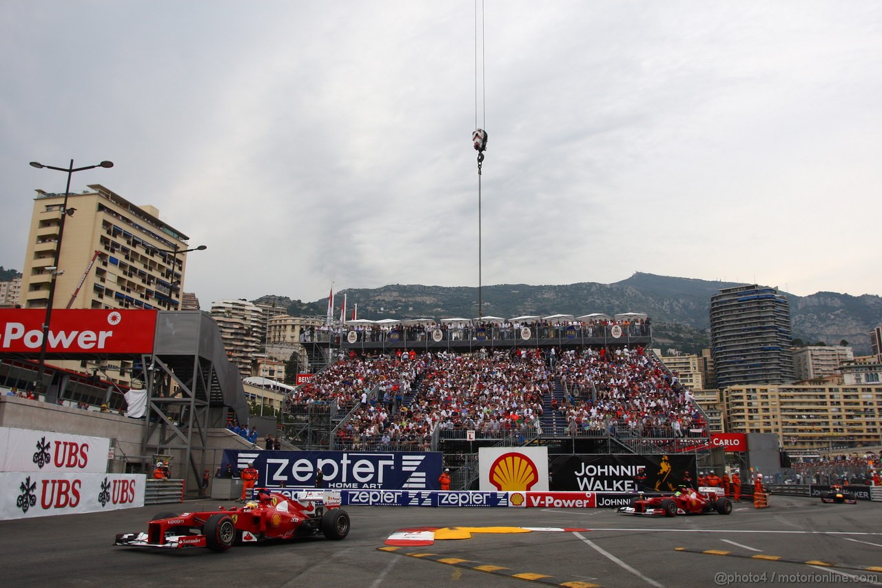 GP MONACO, 27.05.2012- Gara, Fernando Alonso (ESP) Ferrari F2012 e Felipe Massa (BRA) Ferrari F2012