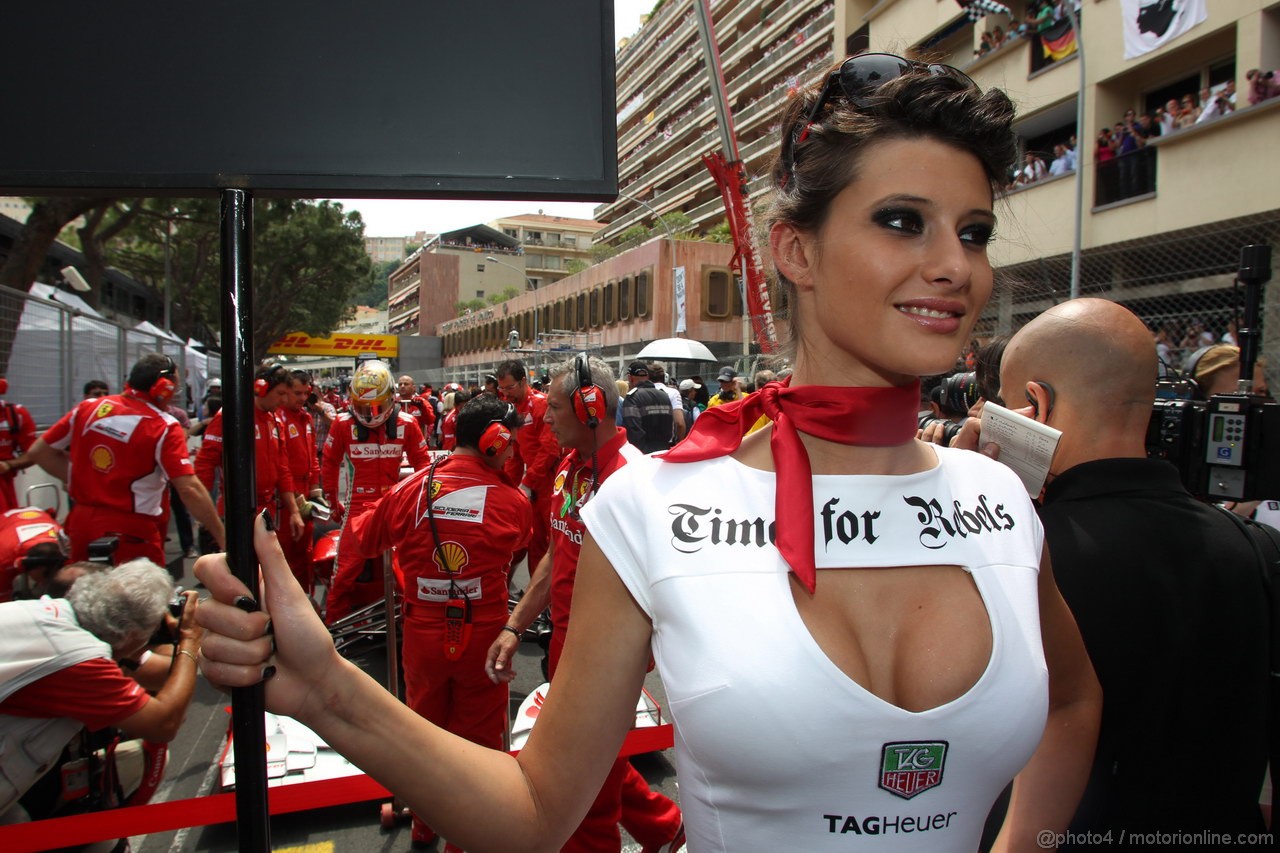 GP MONACO, 27.05.2012- Gara, grid girl, pitbabes