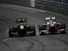 GP MONACO, 27.05.2012- Gara, Heikki Kovalainen (FIN) Caterham F1 Team CT01 e Sergio Prez (MEX) Sauber F1 Team C31