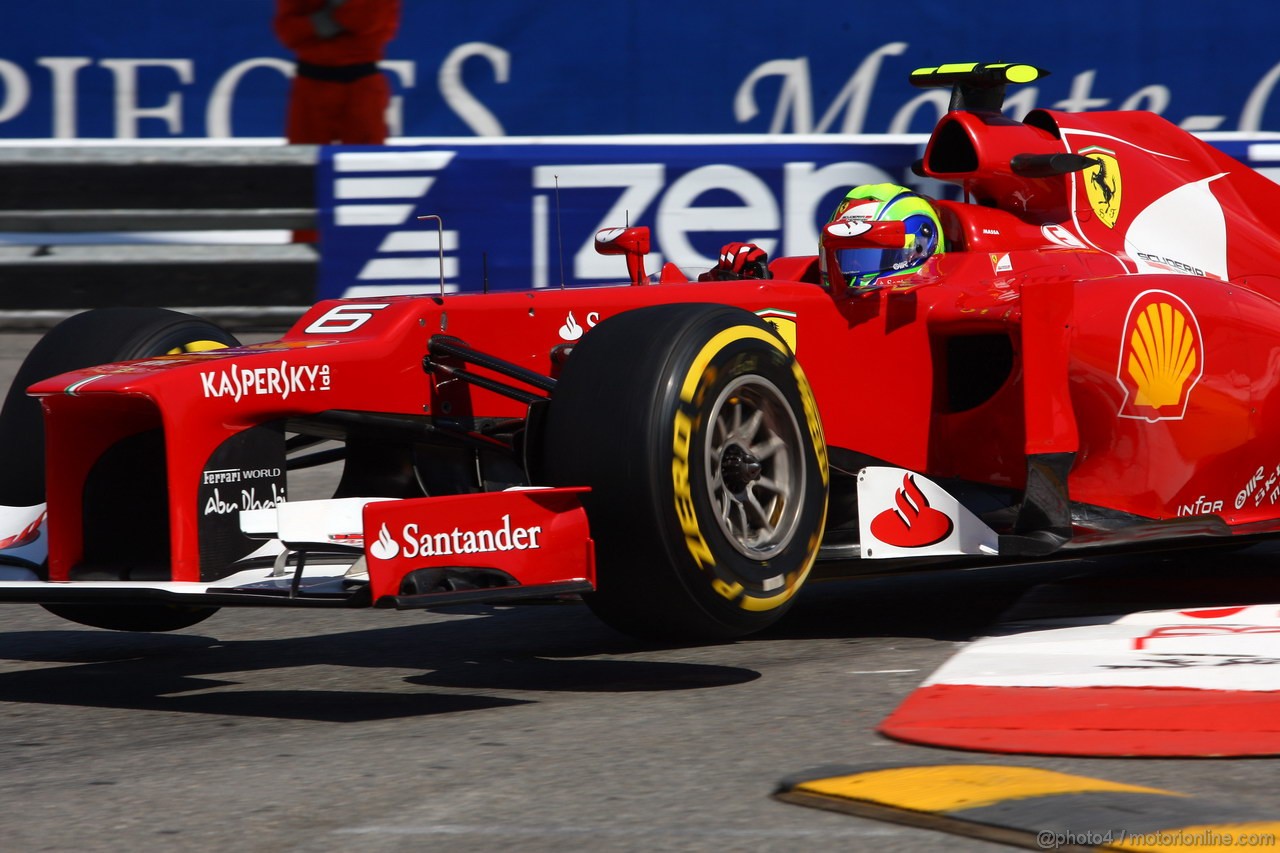 GP MONACO, 24.05.2012- Prove Libere 1, Felipe Massa (BRA) Ferrari F2012
