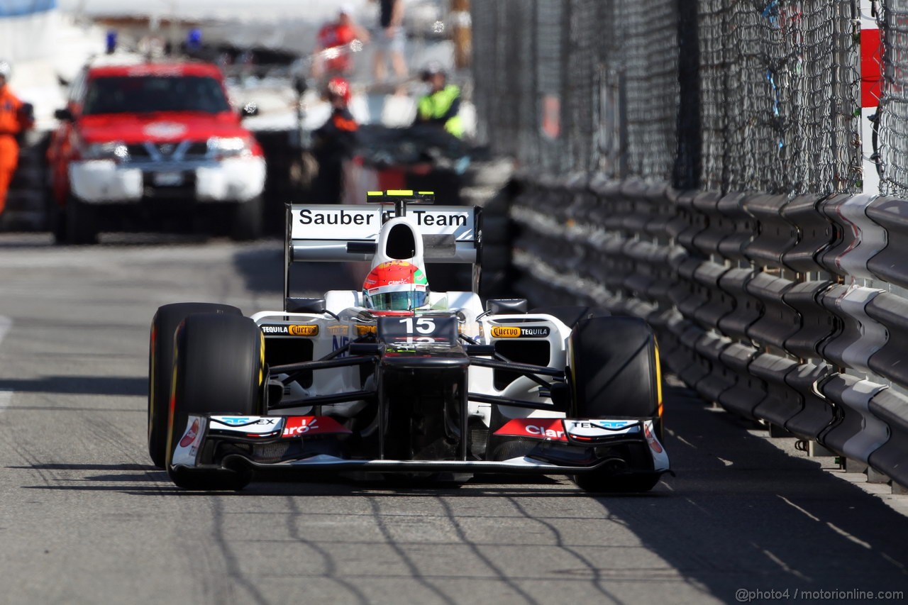 GP MONACO, 24.05.2012- Prove Libere 1, Sergio Prez (MEX) Sauber F1 Team C31 