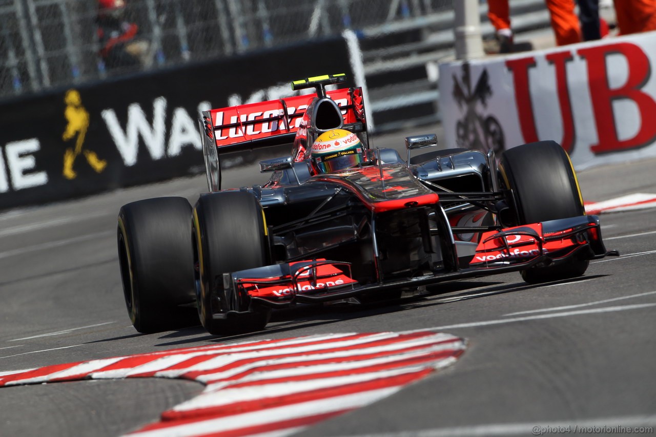 GP MONACO, 24.05.2012- Prove Libere 1, Lewis Hamilton (GBR) McLaren Mercedes MP4-27 