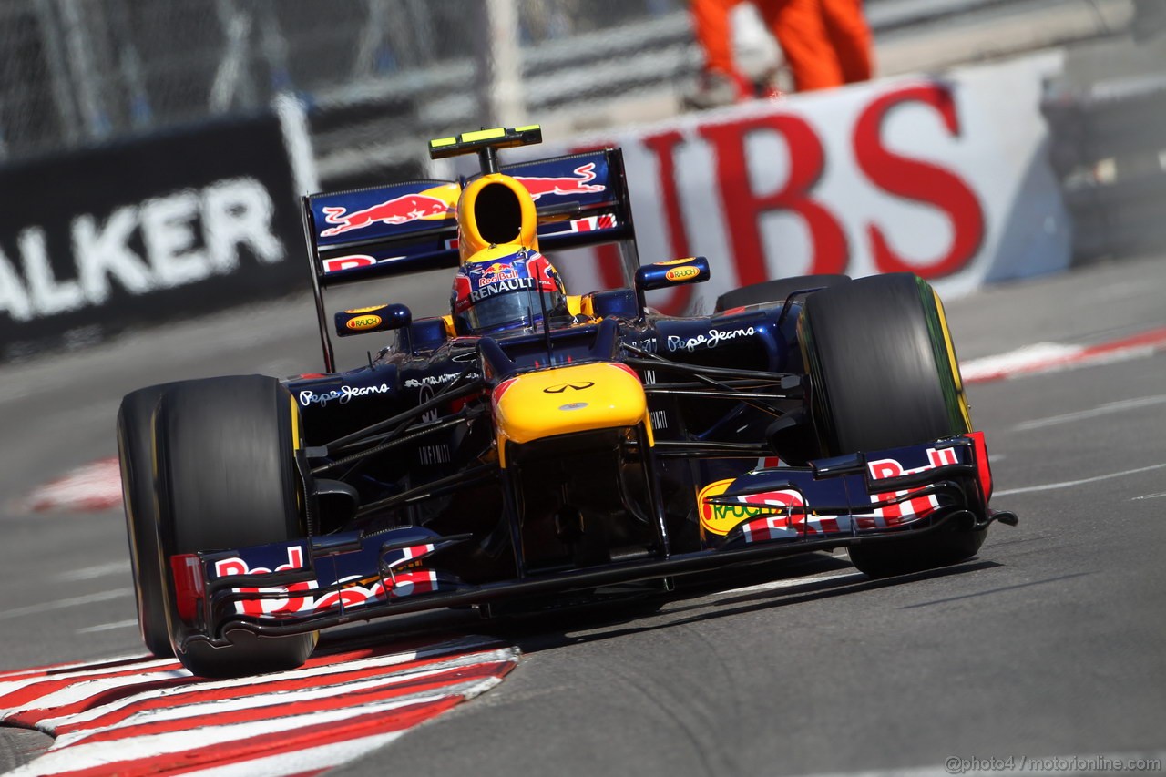 GP MONACO, 24.05.2012- Prove Libere 1, Mark Webber (AUS) Red Bull Racing RB8