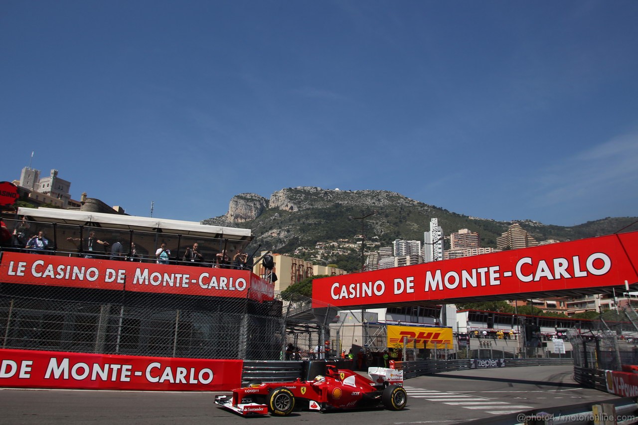 GP MONACO, 24.05.2012- Prove Libere 1, Fernando Alonso (ESP) Ferrari F2012 