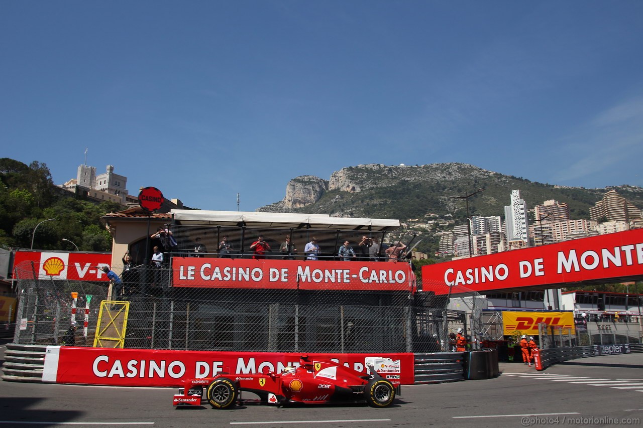 GP MONACO, 24.05.2012- Prove Libere 1, Fernando Alonso (ESP) Ferrari F2012 