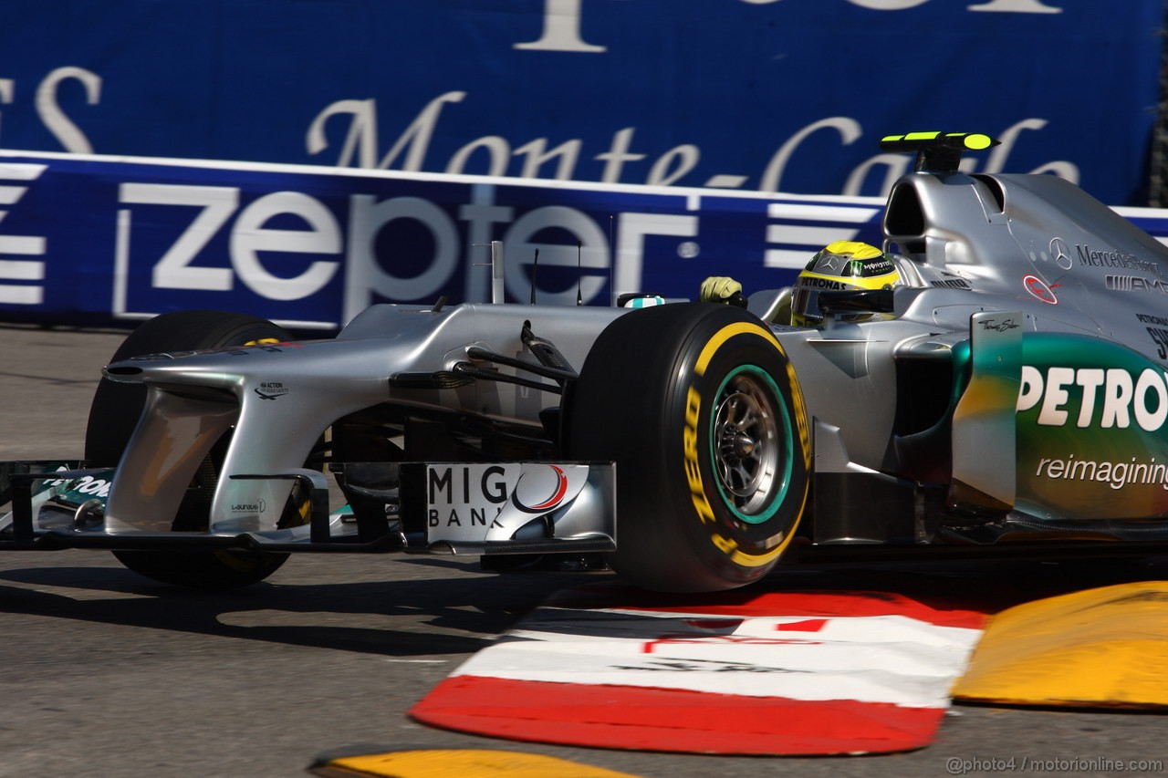 GP MONACO, 24.05.2012- Prove Libere 1, Nico Rosberg (GER) Mercedes AMG F1 W03 