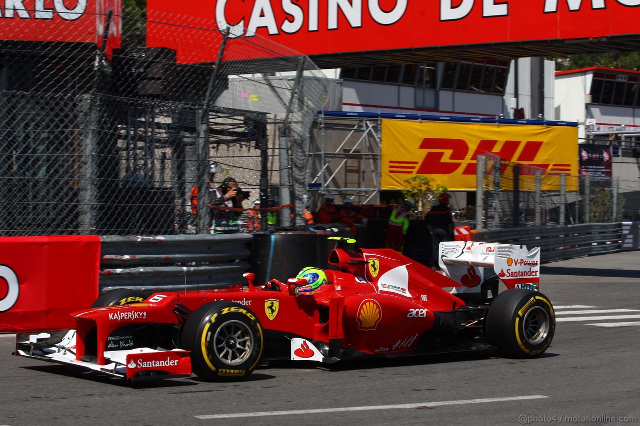 GP MONACO, 24.05.2012- Prove Libere 1, Felipe Massa (BRA) Ferrari F2012 