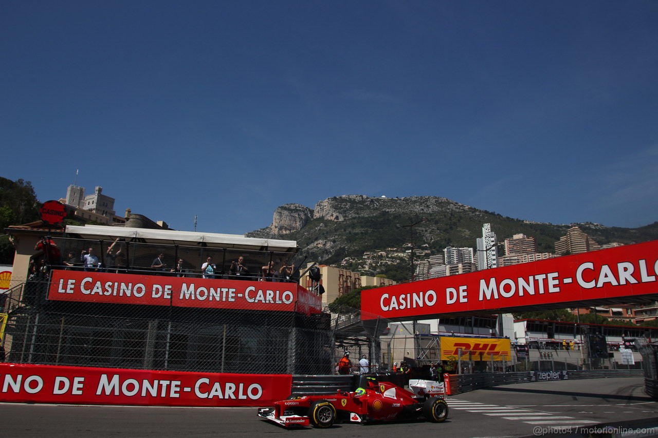 GP MONACO, 24.05.2012- Prove Libere 1, Felipe Massa (BRA) Ferrari F2012 