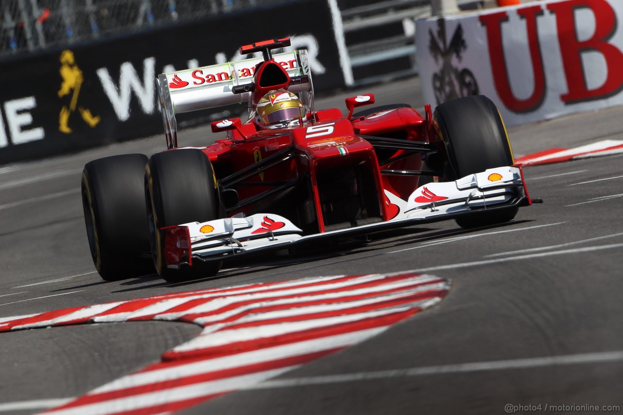 GP MONACO, 24.05.2012- Prove Libere 1, Fernando Alonso (ESP) Ferrari F2012 