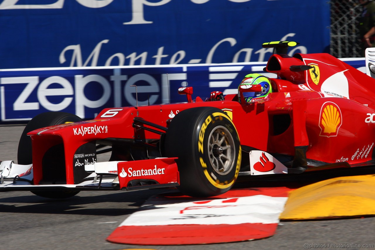 GP MONACO, 24.05.2012- Prove Libere 1, Felipe Massa (BRA) Ferrari F2012