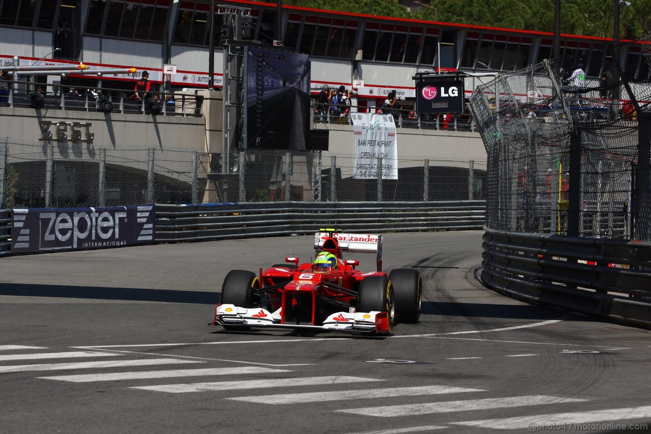 GP MONACO, 24.05.2012- Prove Libere 1, Felipe Massa (BRA) Ferrari F2012