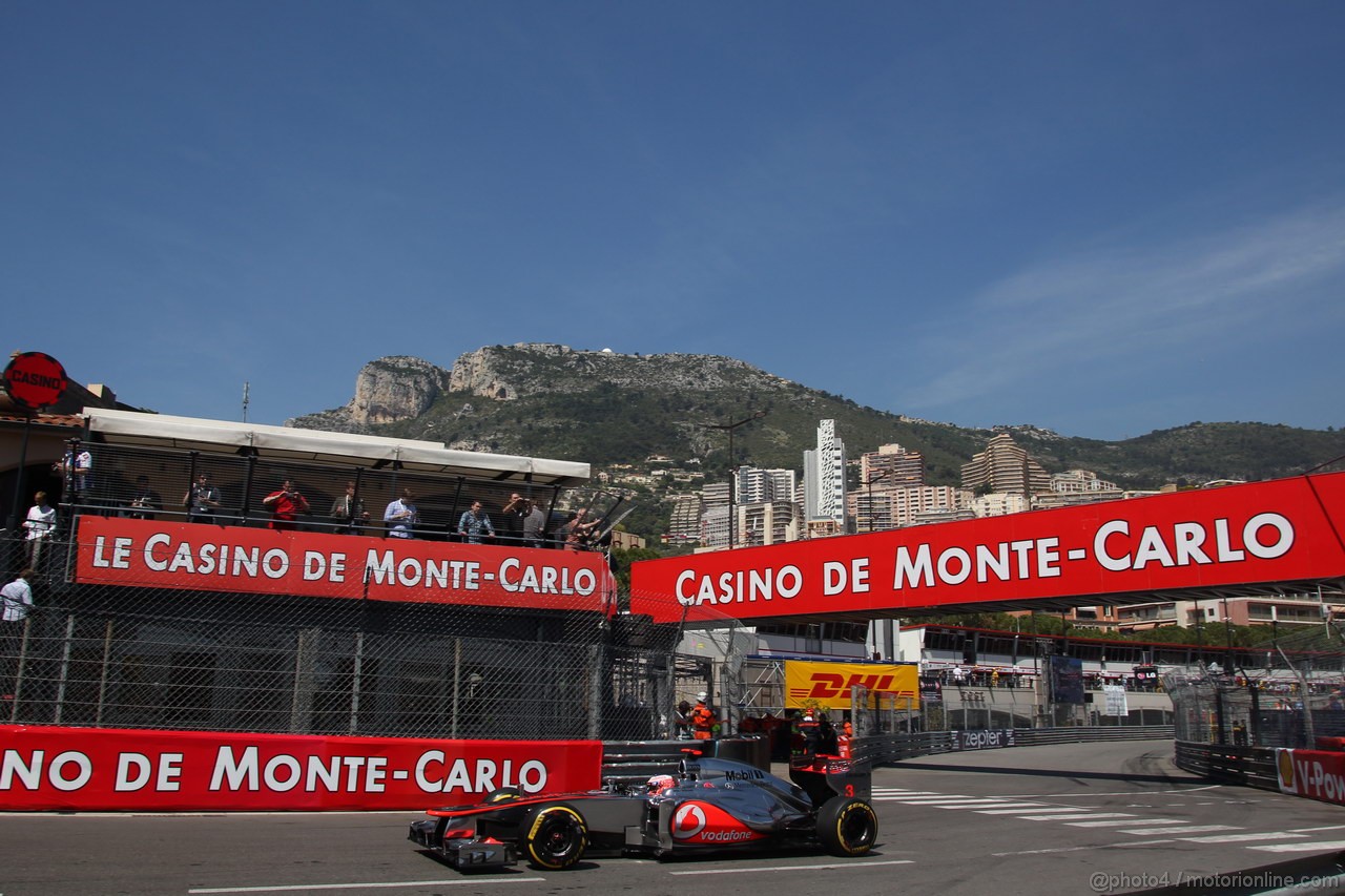 GP MONACO, 24.05.2012- Prove Libere 1, Jenson Button (GBR) McLaren Mercedes MP4-27 