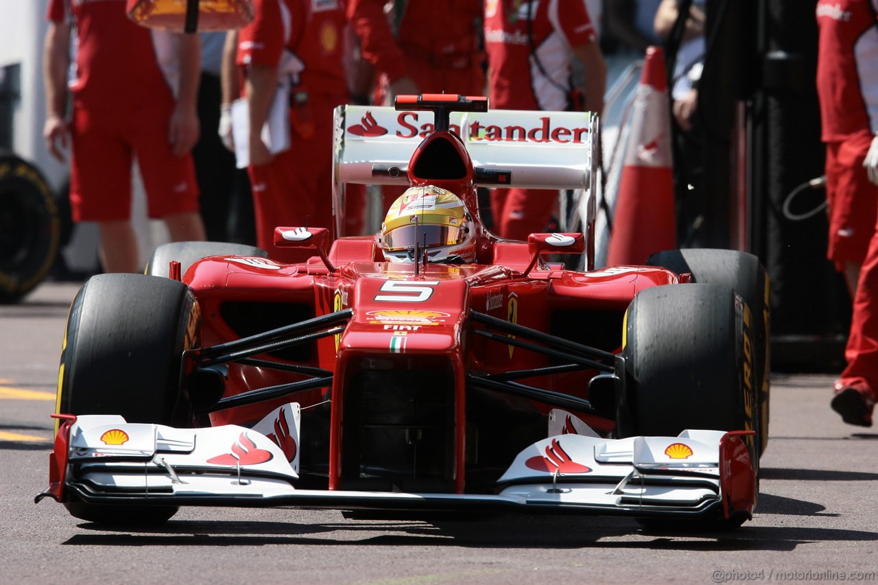 GP MONACO, 24.05.2012- Prove Libere 1, Fernando Alonso (ESP) Ferrari F2012 