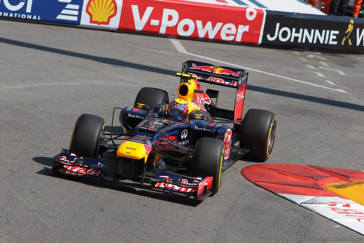 GP MONACO, 24.05.2012- Prove Libere 1, Mark Webber (AUS) Red Bull Racing RB8 