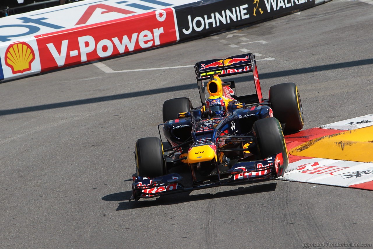 GP MONACO, 24.05.2012- Prove Libere 1, Mark Webber (AUS) Red Bull Racing RB8