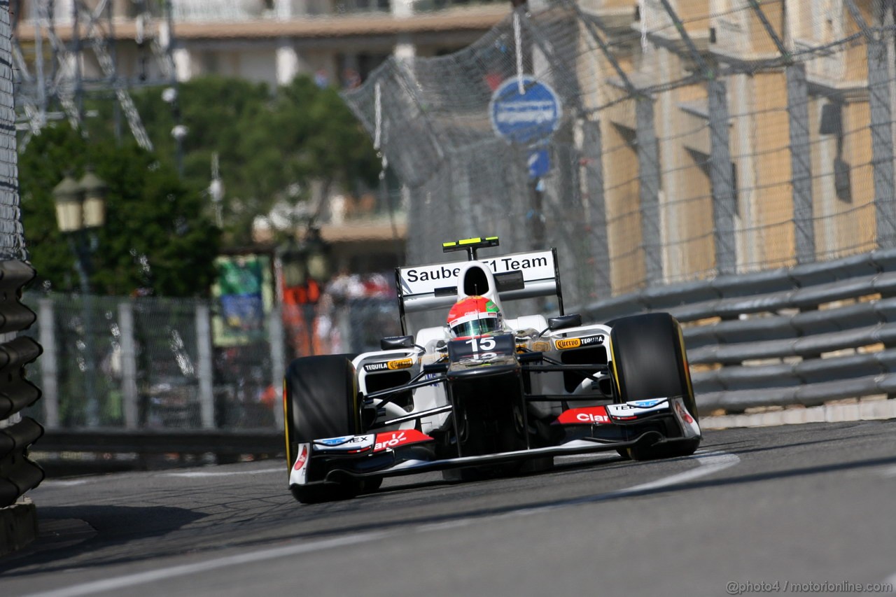 GP MONACO, 24.05.2012- Prove Libere 1, Sergio Prez (MEX) Sauber F1 Team C31