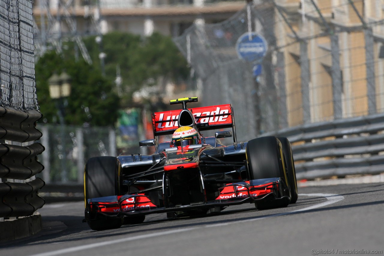 GP MONACO, 24.05.2012- Prove Libere 1, Lewis Hamilton (GBR) McLaren Mercedes MP4-27 