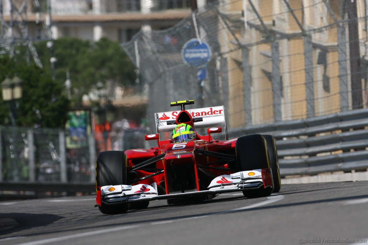 GP MONACO, 24.05.2012- Prove Libere 1, Felipe Massa (BRA) Ferrari F2012
