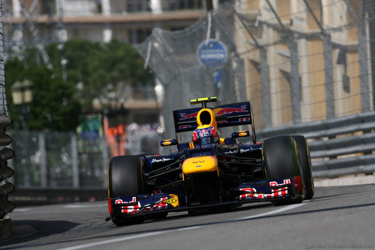 GP MONACO, 24.05.2012- Prove Libere 1, Mark Webber (AUS) Red Bull Racing RB8