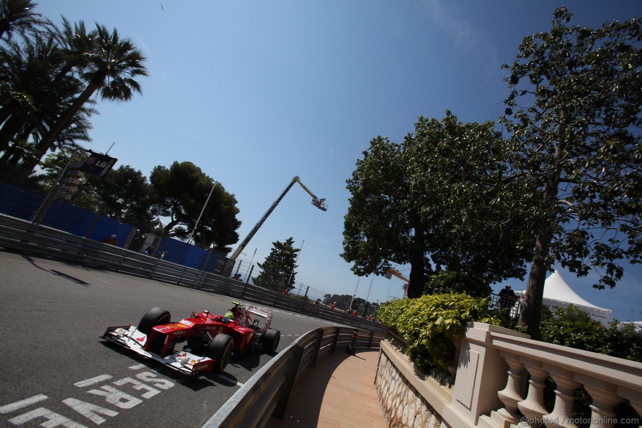 GP MONACO, 24.05.2012- Prove Libere 1, Felipe Massa (BRA) Ferrari F2012