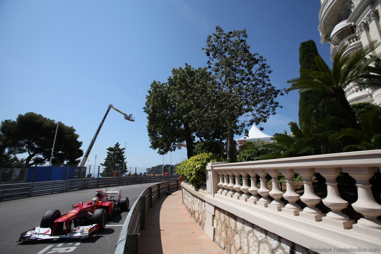 GP MONACO, 24.05.2012- Prove Libere 1, Fernando Alonso (ESP) Ferrari F2012 