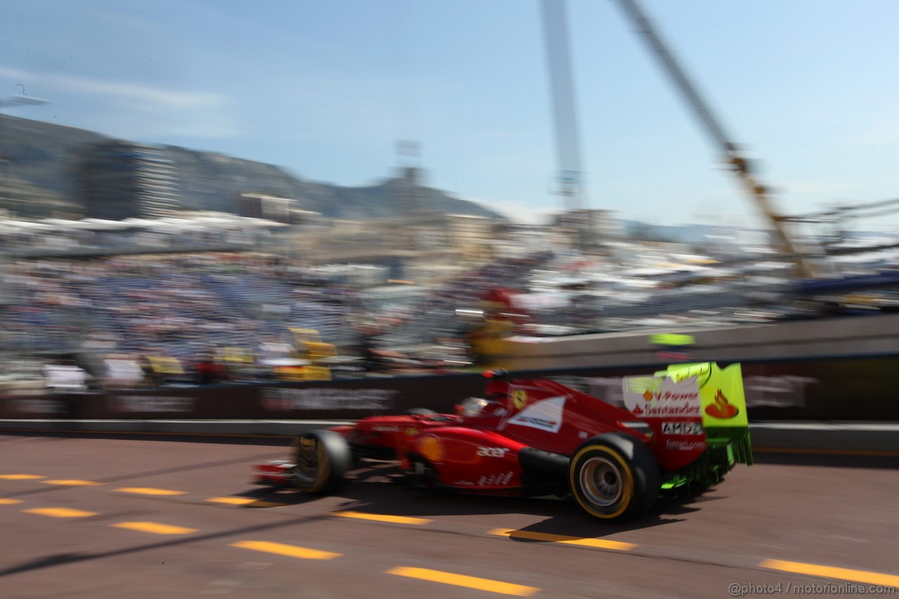 GP MONACO, 24.05.2012- Prove Libere 1, Fernando Alonso (ESP) Ferrari F2012 