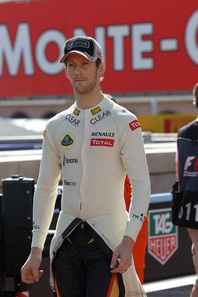 GP MONACO, 24.05.2012- Prove Libere 1, Romain Grosjean (FRA) Lotus F1 Team E20 