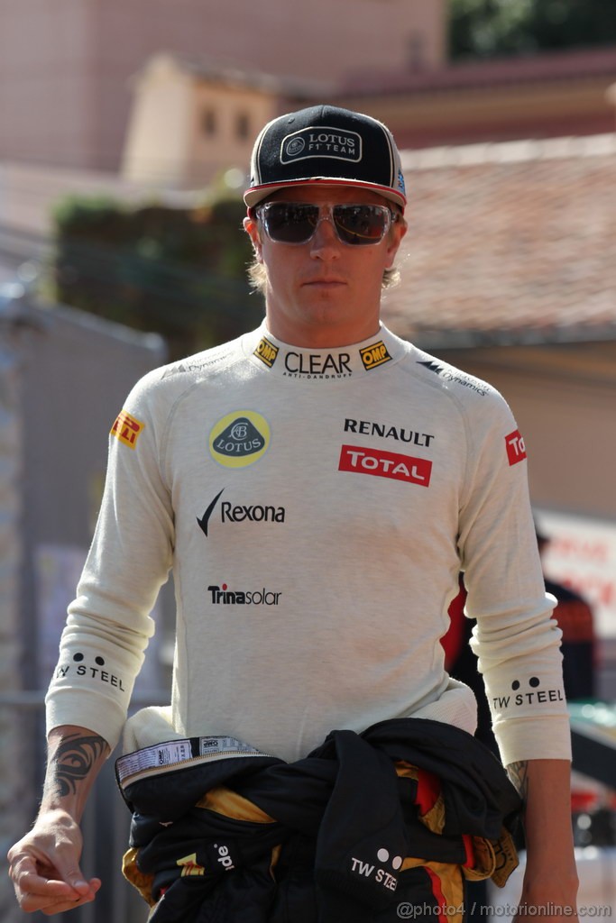 GP MONACO, 24.05.2012- Prove Libere 1, Kimi Raikkonen (FIN) Lotus F1 Team E20 