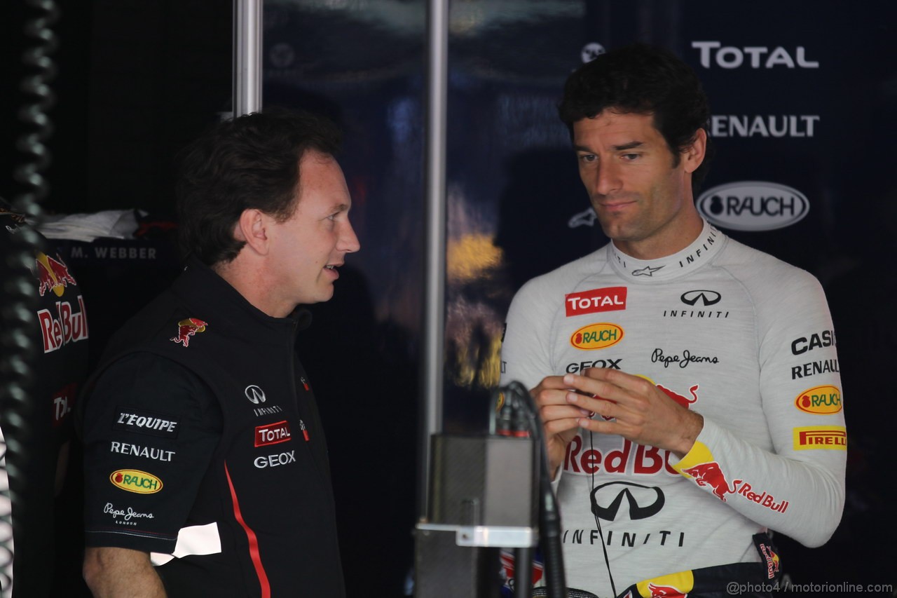 GP MONACO, 24.05.2012- Prove Libere 1, Christian Horner (GBR), Red Bull Racing, Sporting Director e Mark Webber (AUS) Red Bull Racing RB8 