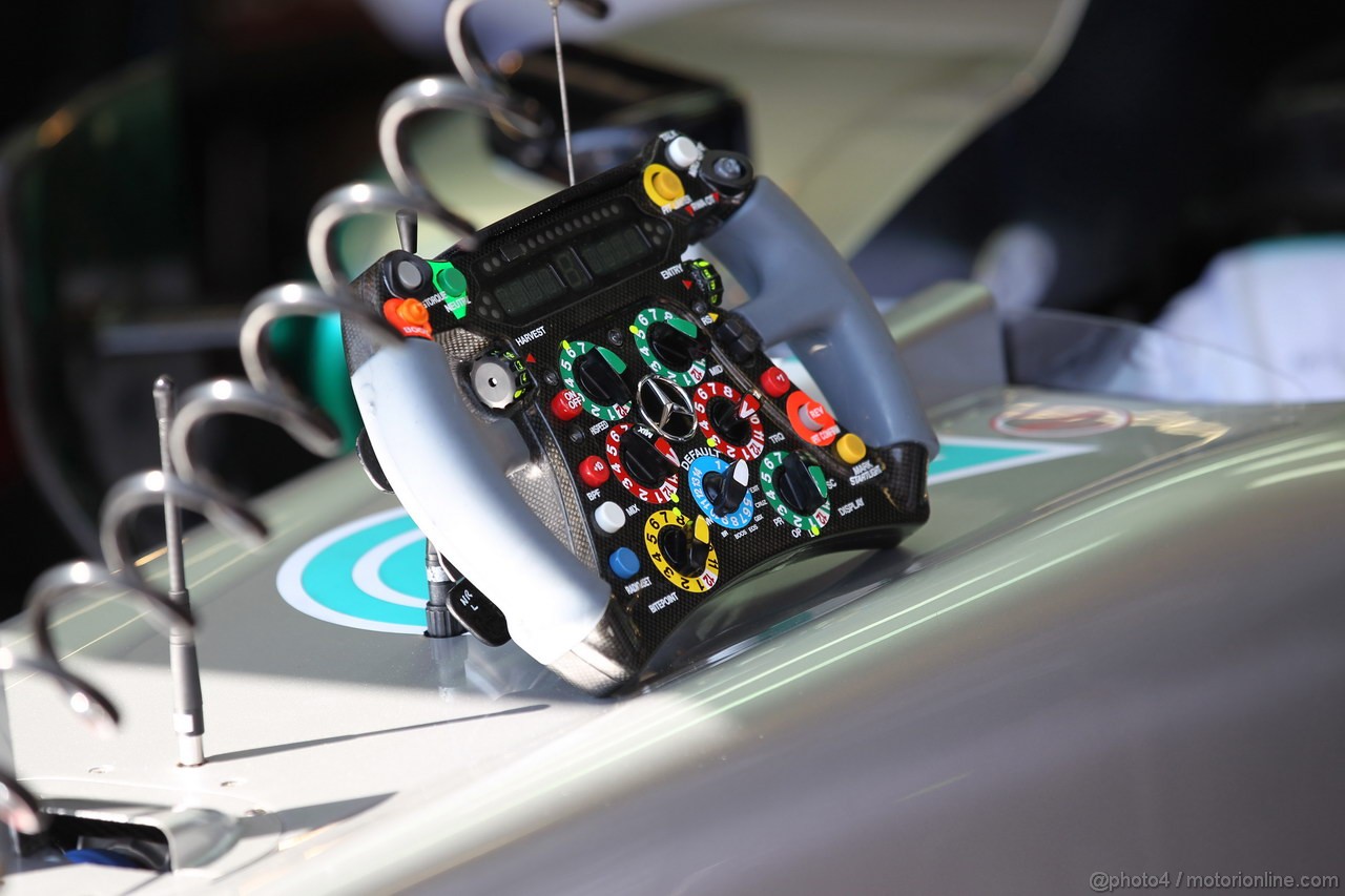 GP MONACO, 24.05.2012- Prove Libere 1, Steering wheel of  Michael Schumacher (GER) Mercedes AMG F1 W03
