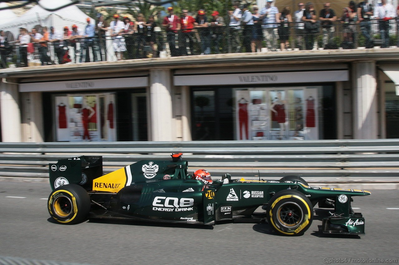 GP MONACO, 24.05.2012- Prove Libere 1, Heikki Kovalainen (FIN) Caterham F1 Team CT01 