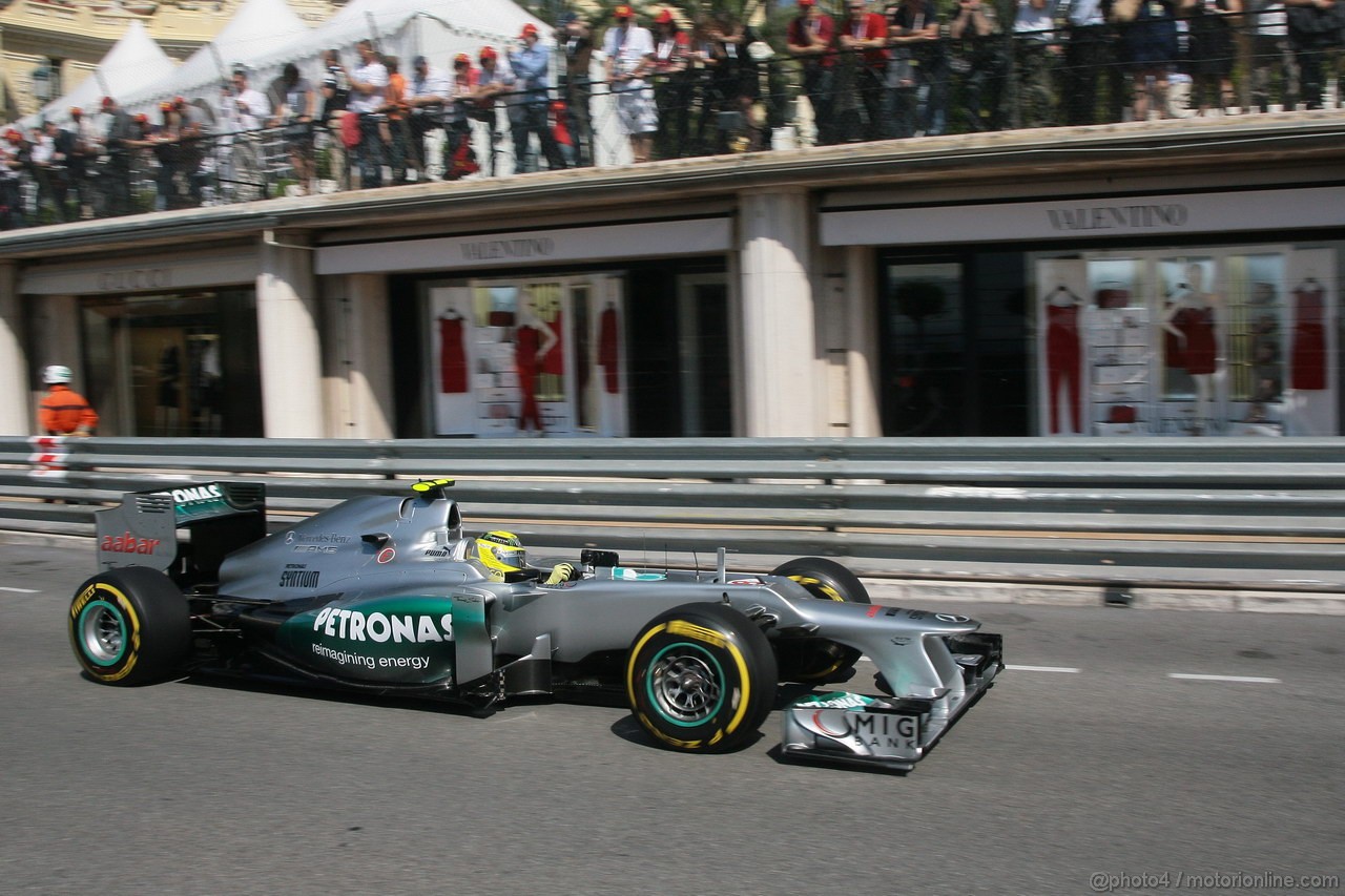 GP MONACO, 24.05.2012- Prove Libere 1, Nico Rosberg (GER) Mercedes AMG F1 W03 