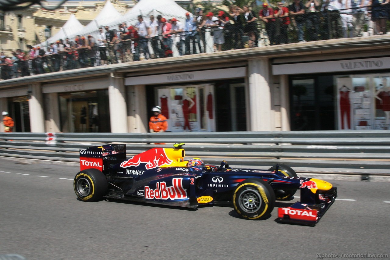 GP MONACO, 24.05.2012- Prove Libere 1, Mark Webber (AUS) Red Bull Racing RB8 
