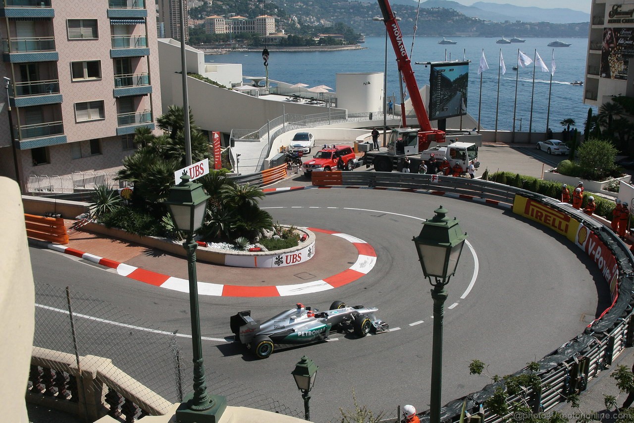 GP MONACO, 24.05.2012- Prove Libere 1, Michael Schumacher (GER) Mercedes AMG F1 W03 