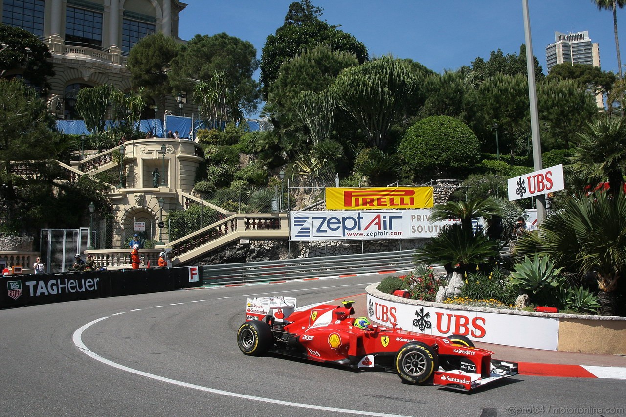 GP MONACO, 24.05.2012- Prove Libere 1, Felipe Massa (BRA) Ferrari F2012 