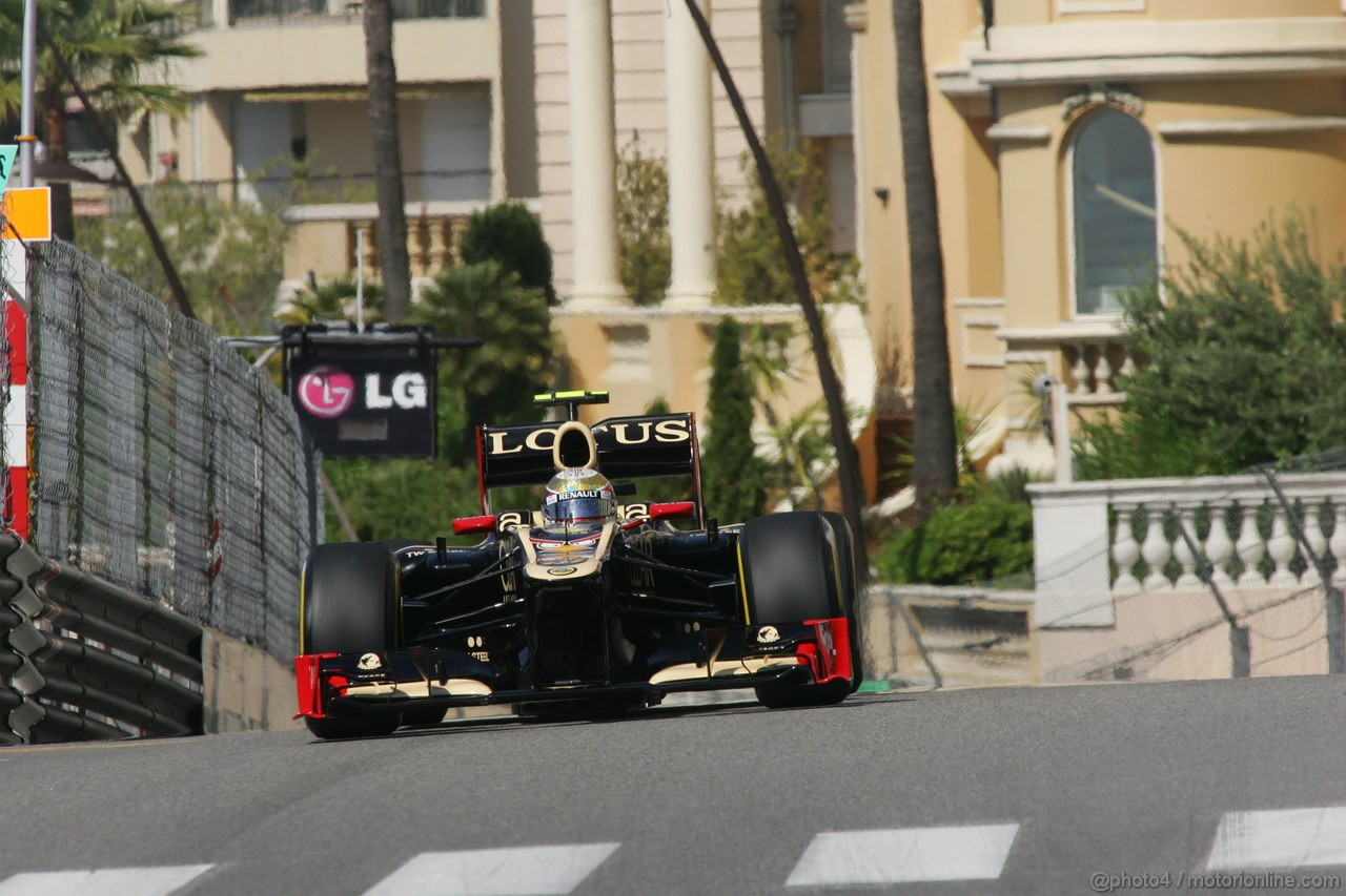 GP MONACO, 24.05.2012- Prove Libere 1, Romain Grosjean (FRA) Lotus F1 Team E20