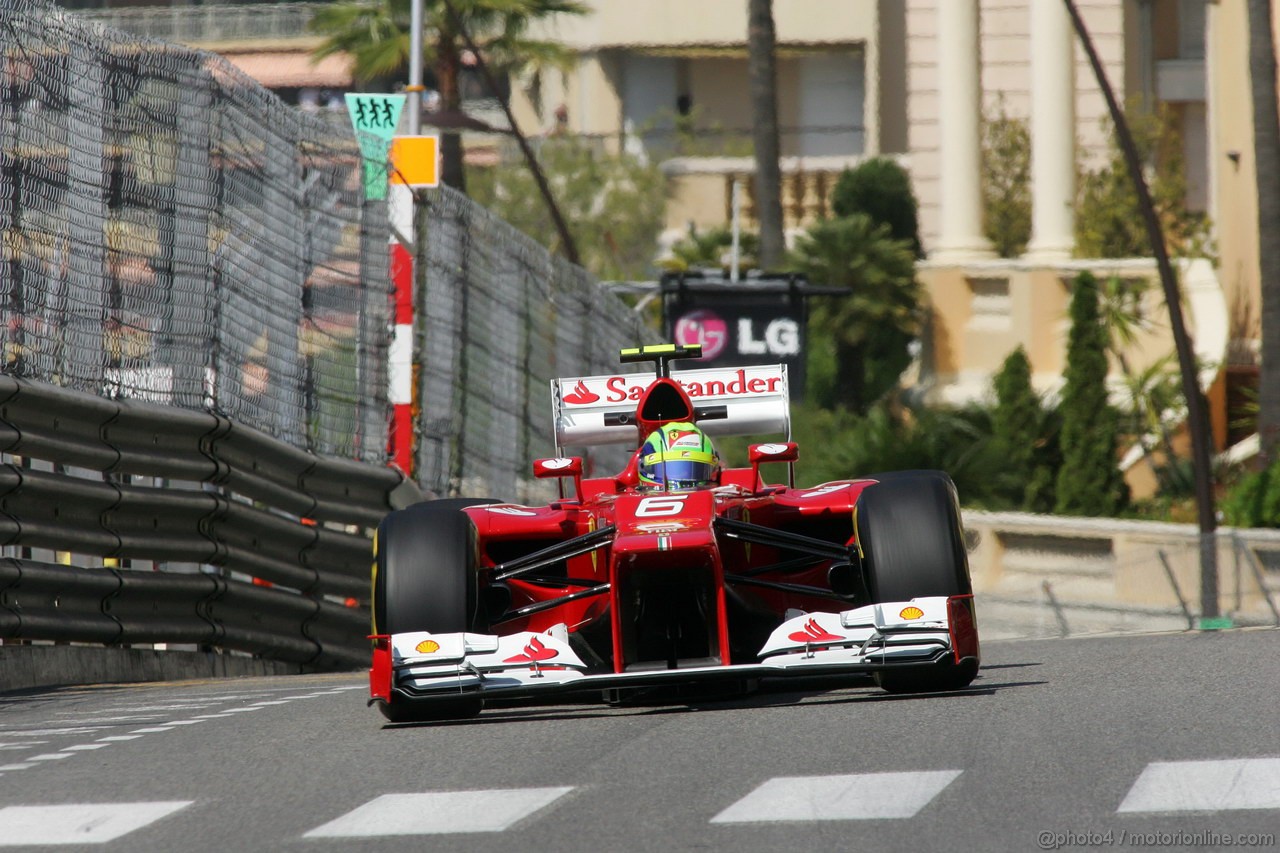 GP MONACO, 24.05.2012- Prove Libere 1, Felipe Massa (BRA) Ferrari F2012 