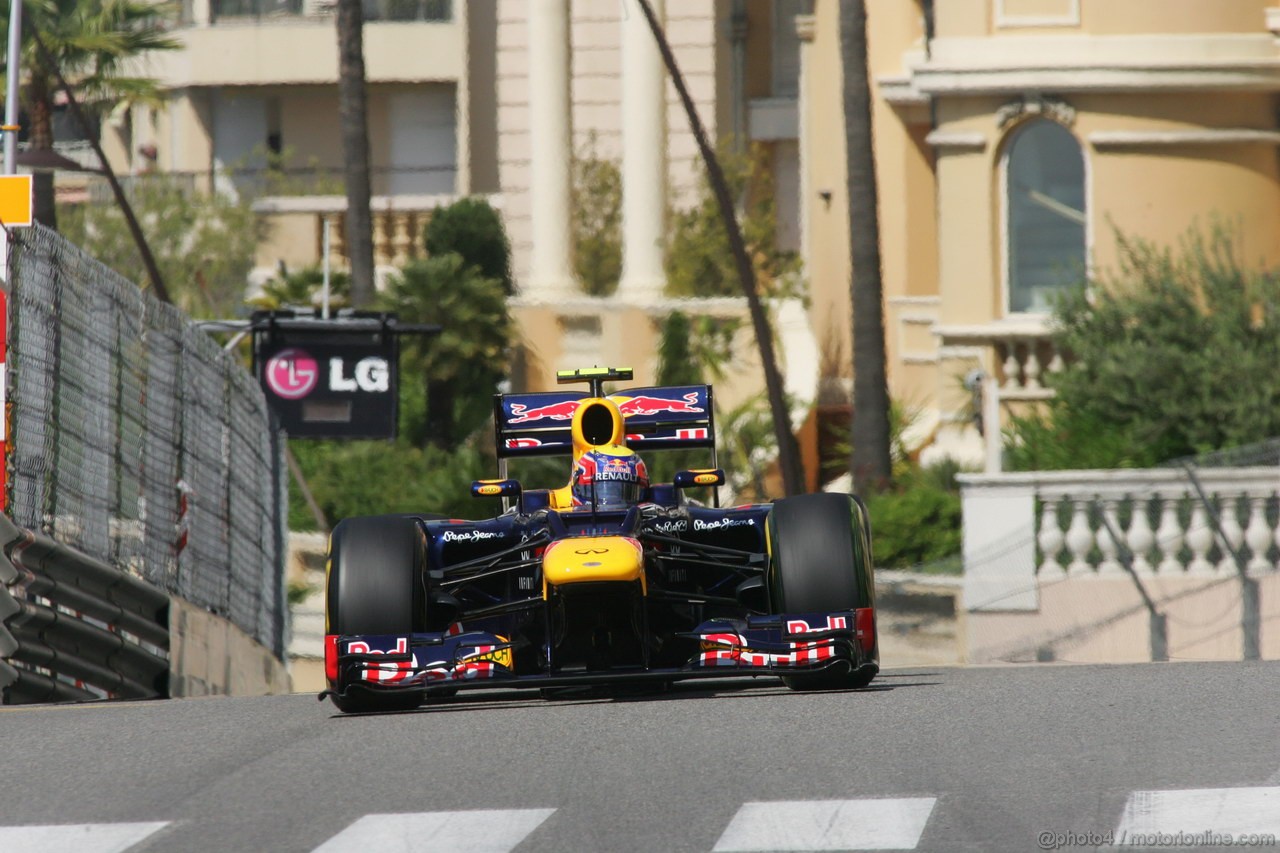 GP MONACO, 24.05.2012- Prove Libere 1, Mark Webber (AUS) Red Bull Racing RB8 