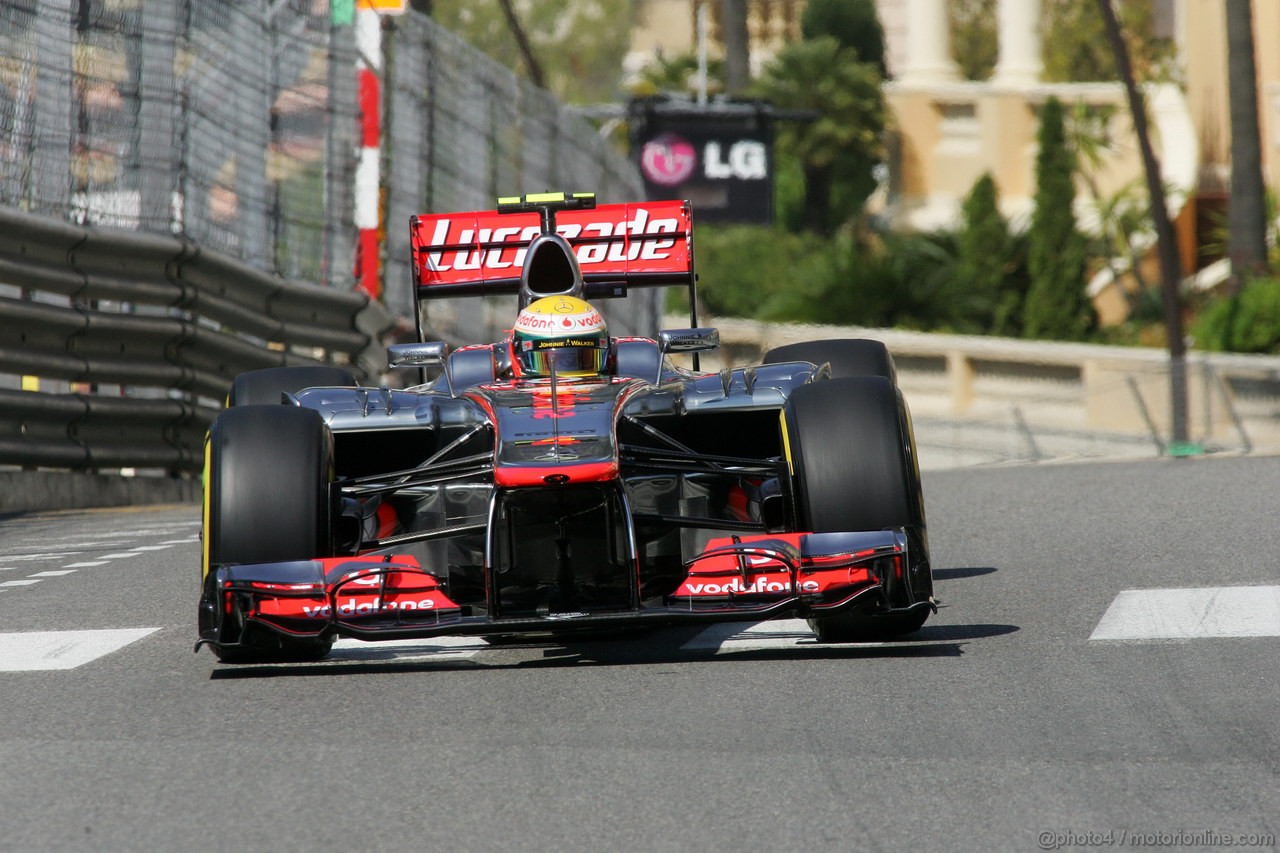 GP MONACO, 24.05.2012- Prove Libere 1, Lewis Hamilton (GBR) McLaren Mercedes MP4-27 